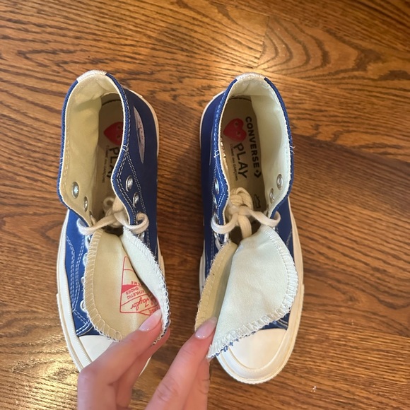 Blue comme does garçons PLAY x converse unisex single heart high-top sneaker - Picture 8 of 15